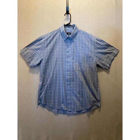 Van Heusen Shirt Men's Large Blue Button Up - Picture 1 of 12